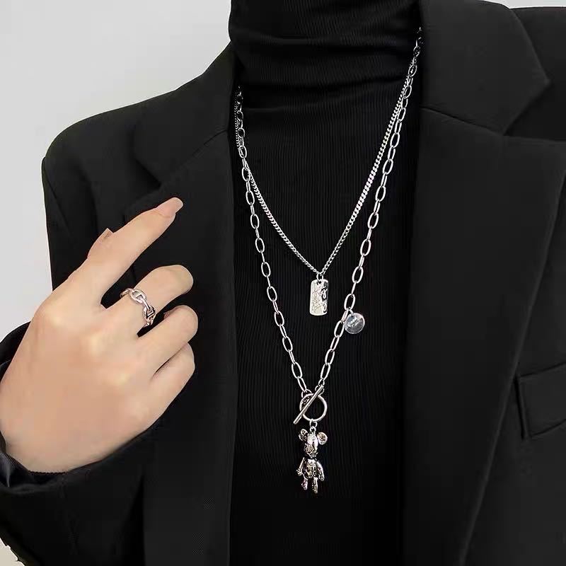 Bear Sweater Chain Female Long Design Necklaces