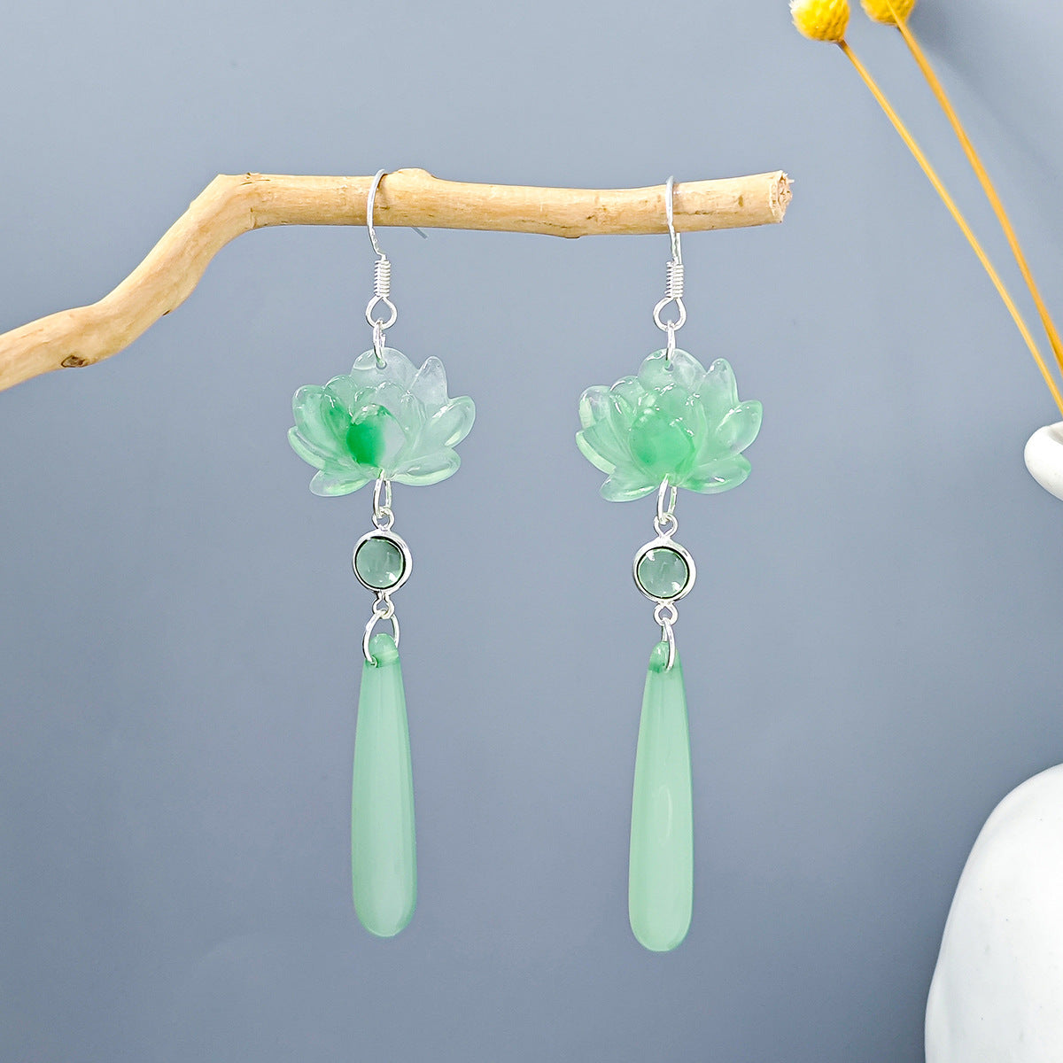 Chinese Ancient Style Beaded Long Fringe Han Earrings
