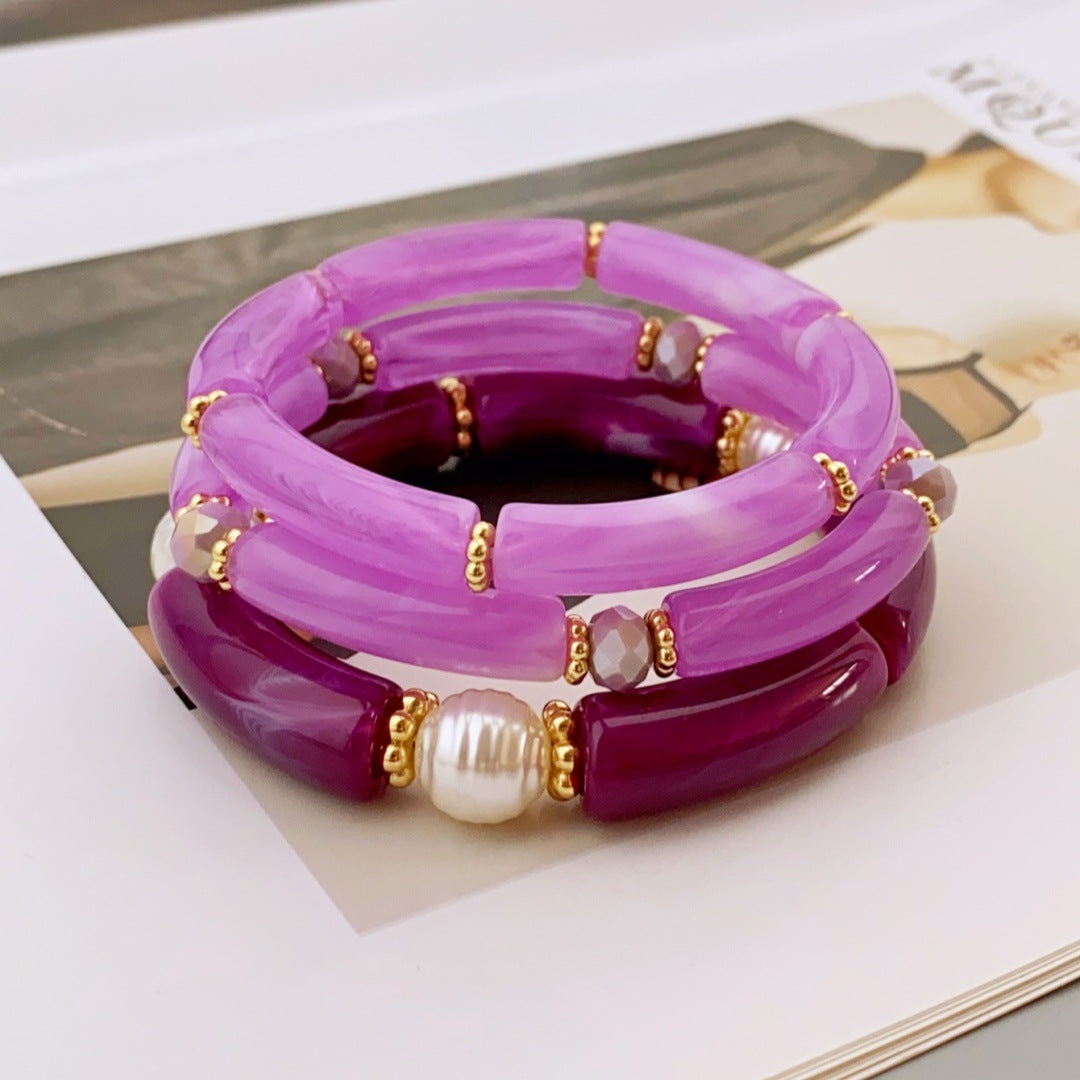 Fashion Simple Acrylic Beaded Ladies Elbow Bracelets