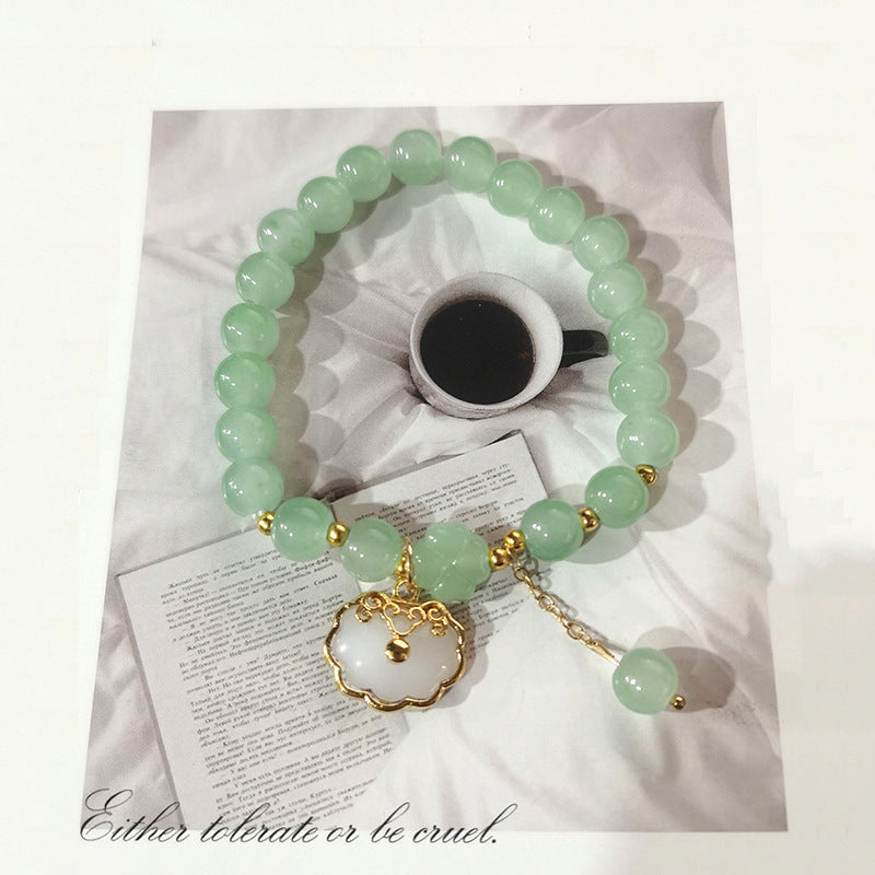 Colorful Gold Lotus Seedpod Cultural Creative Imitation Jade Scenic Bracelet