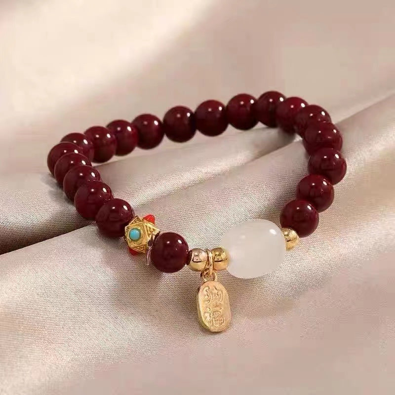 Women's & Men's Blessing Cinnabar Bringing Good Luck Wealth Life Bracelet
