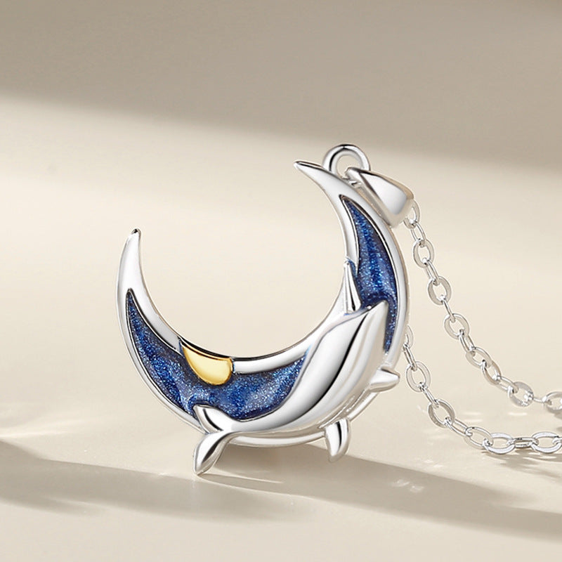 Whale Couple Sterling Sier Pair Design Butterfly Necklaces