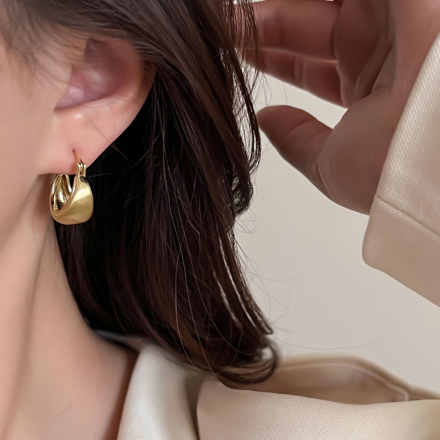 Women's Light Luxury Sier Niche Design Frosty Earrings