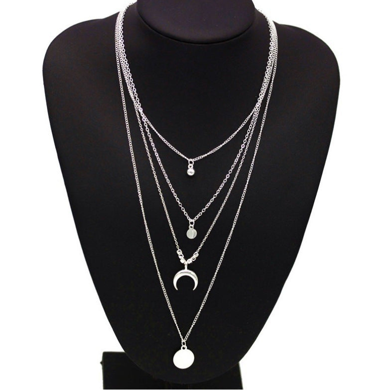 Retro Personality Moon Wafer Popular Fashion Necklaces