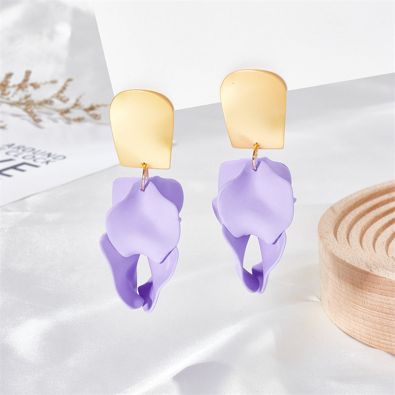 Women's Korean Style Fashionable Temperament Petal Leaf Rings
