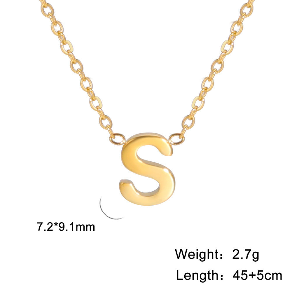 Cut Letter Titanium Steel Ornament Female Niche High Necklaces