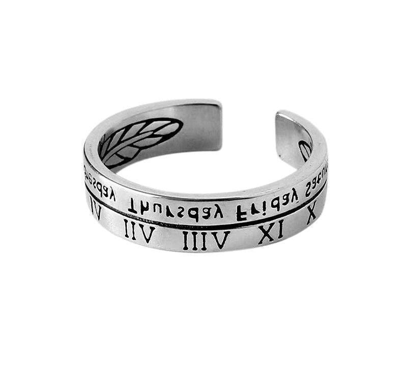 Women's & Men's Punk Heavy Wide Face Abstract Art Open Distressed Street Tide Ring