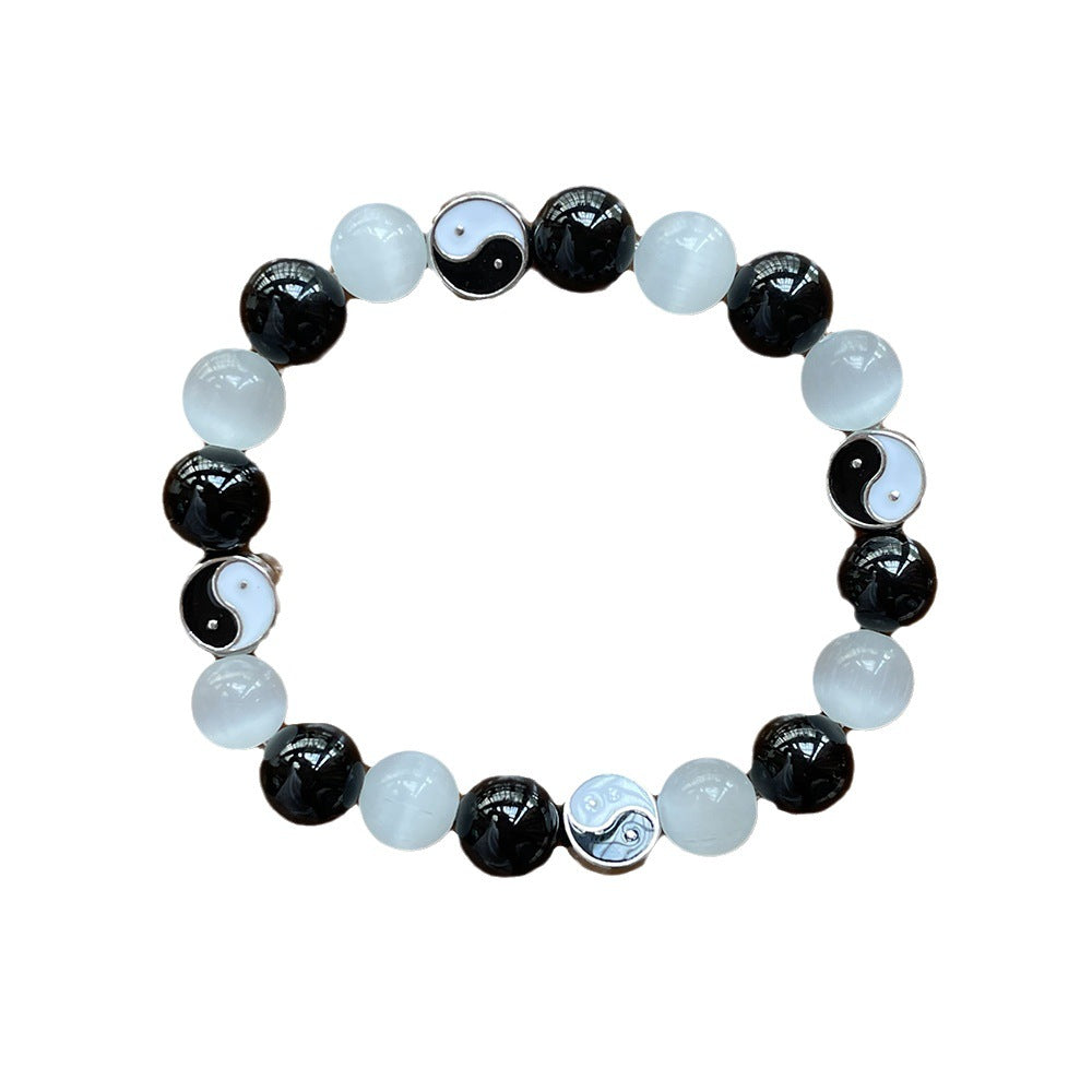 Agate Opal Beaded Tai Natural Stone Chinese Style Gossip Elastic Bracelets