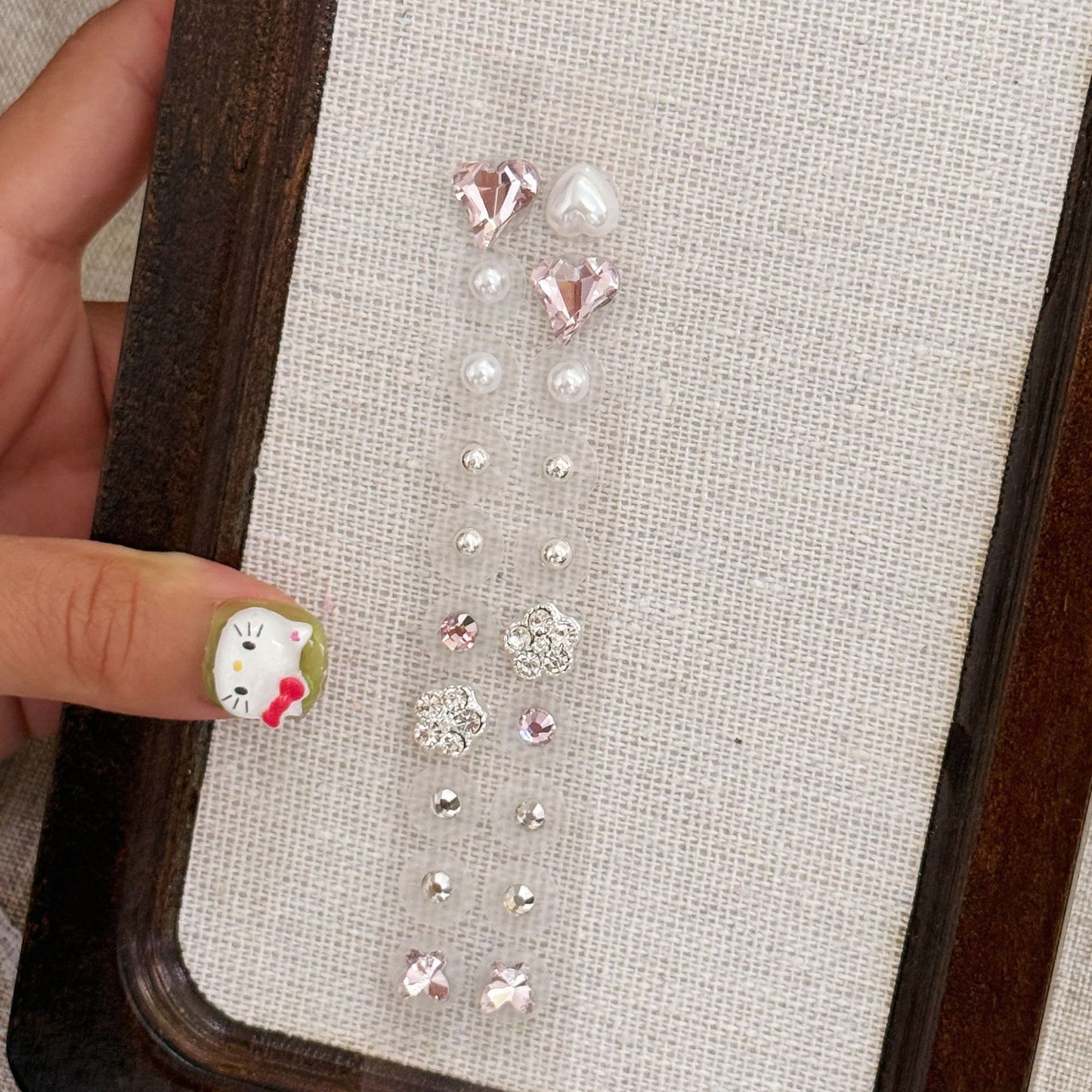 Fashion Auricular Point Sticker Crystal Ear Patch Bead Massage Stress Earrings