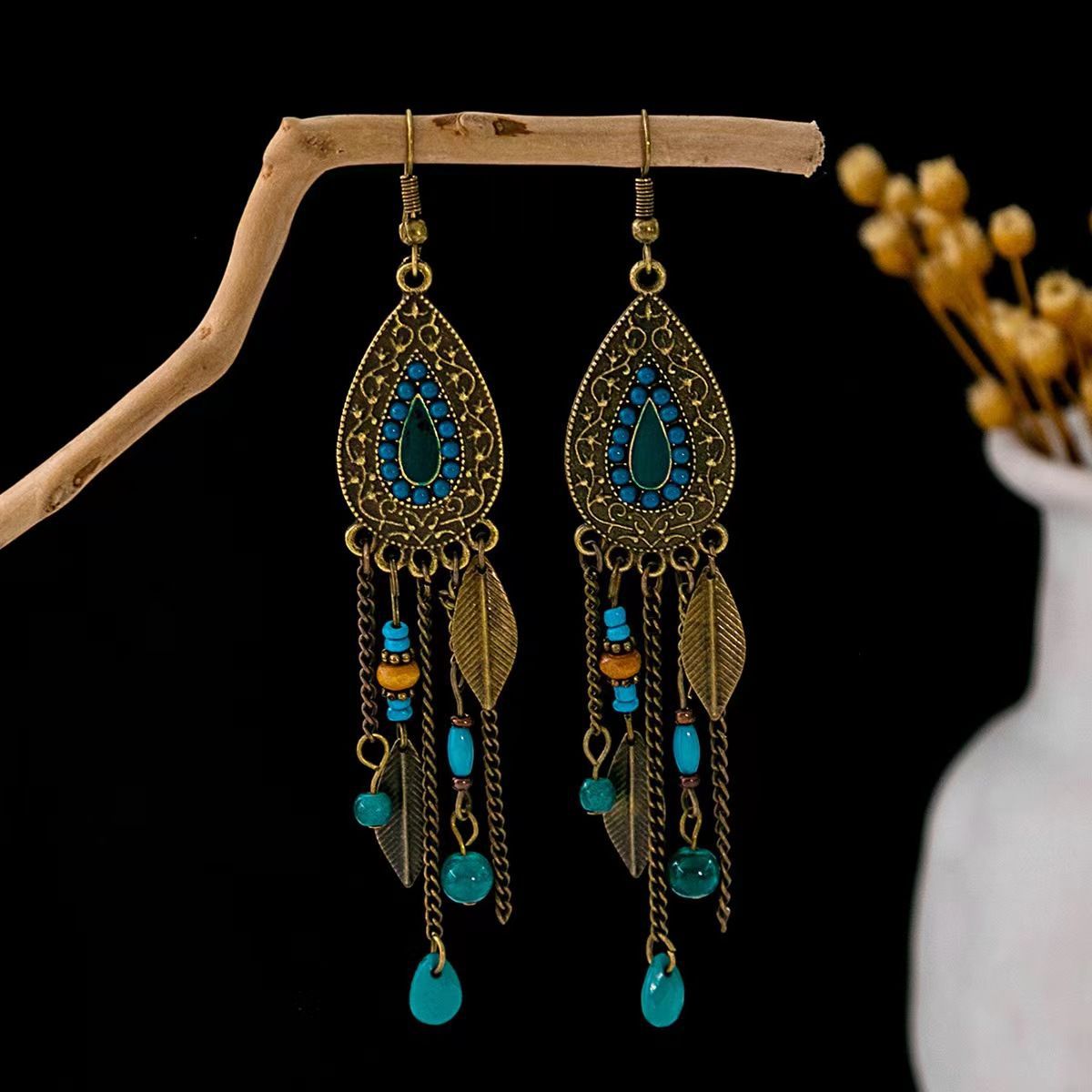 Ethnic Style Long Fringe Exotic Holiday Trip Earrings