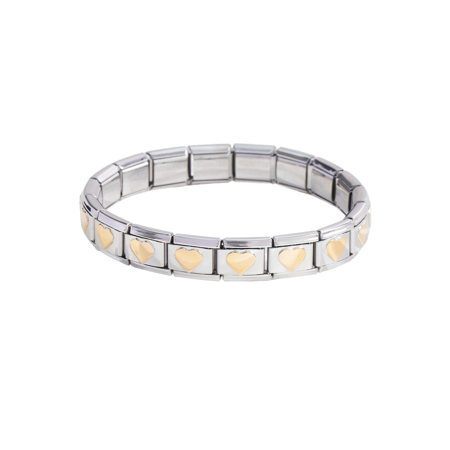Steel Module Elastic Vacuum Plating Real Gold Bracelet