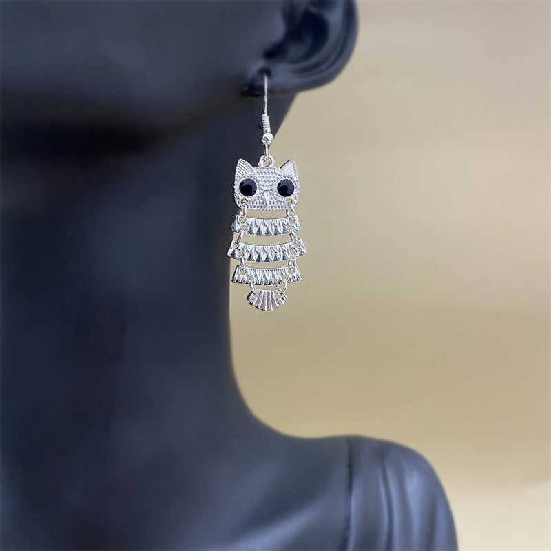 Owl Cute Colorful Retro Ethnic Style Exotic Earrings