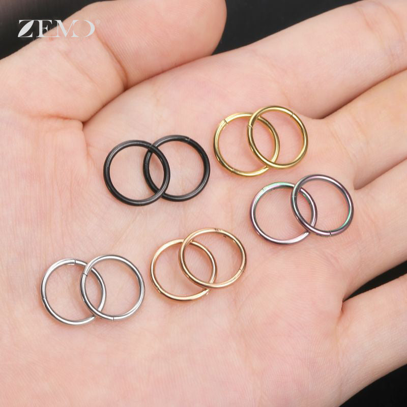 Men's Titanium Steel Puncture Universal Stitching Nose Stud Earrings
