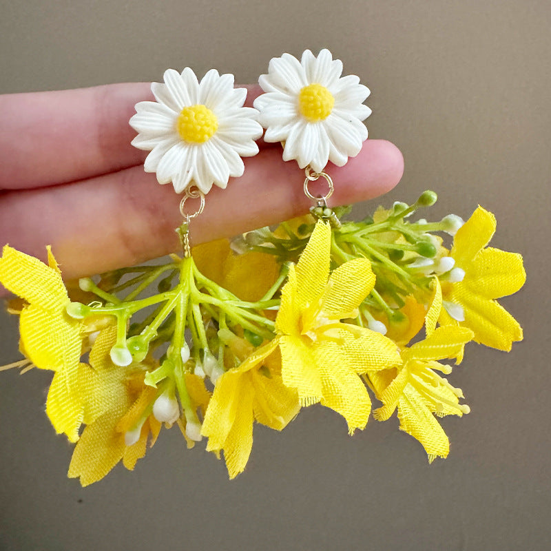 Mori Style Little Daisy Yellow Artificial Flower Fairy Gentle Pendants