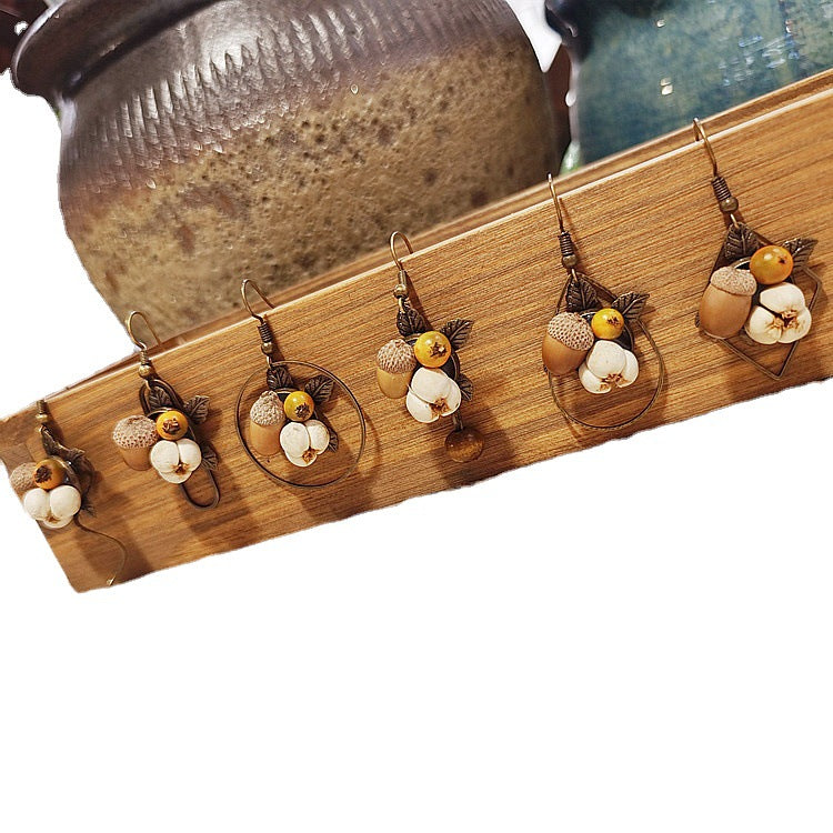Minority Geometric Mori Style Fresh Unique Creative Simple Wooden Earrings