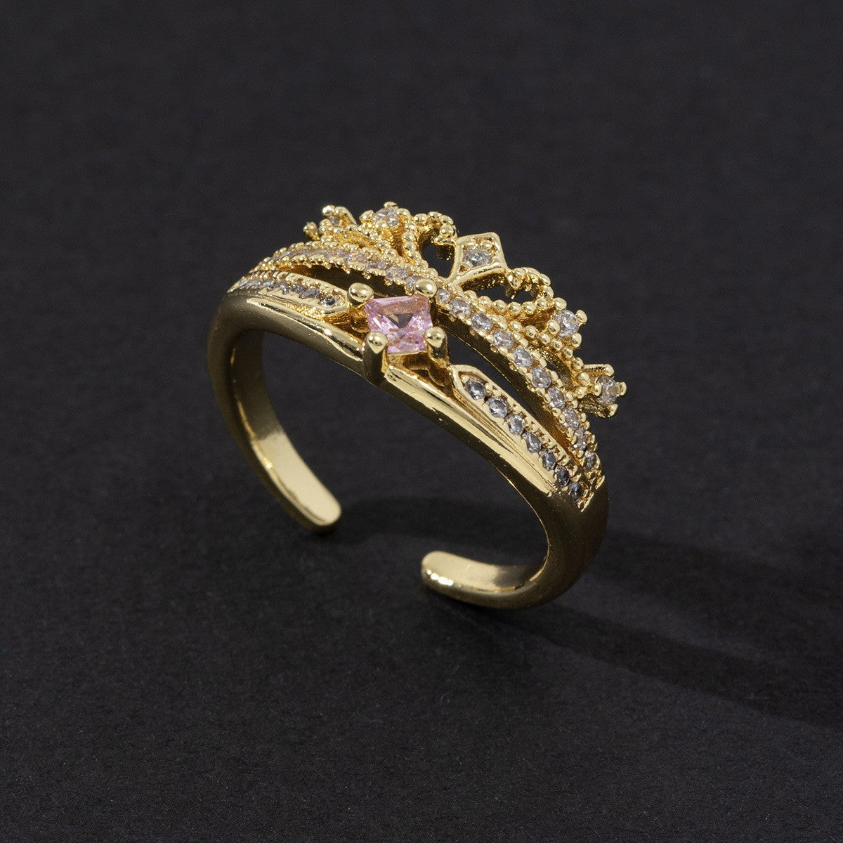Cute Open Fashion Zircon Female Simple Ring
