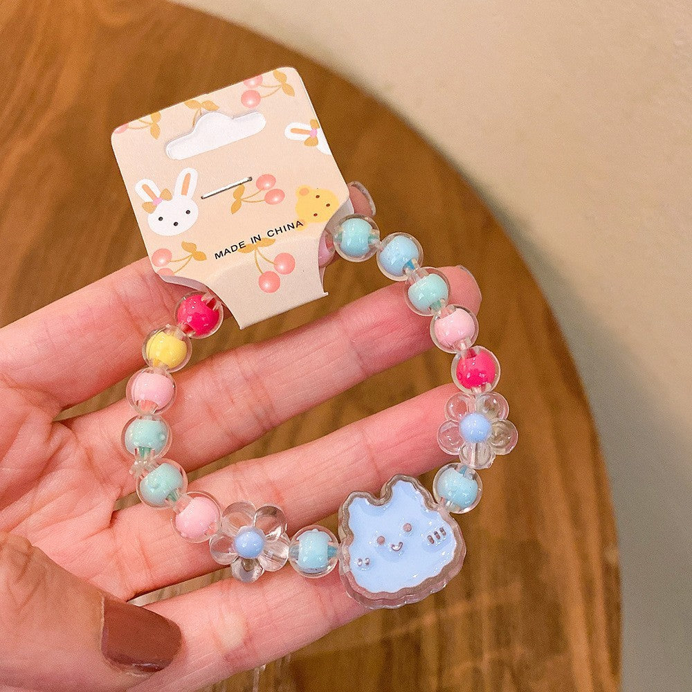 Children's Cute Jelly Color Beaded Princess Jewelry Bracelets