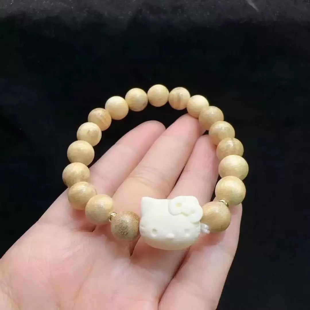 Wooden Beaded Lotus Chinese Zen Niche Vintage Bracelets