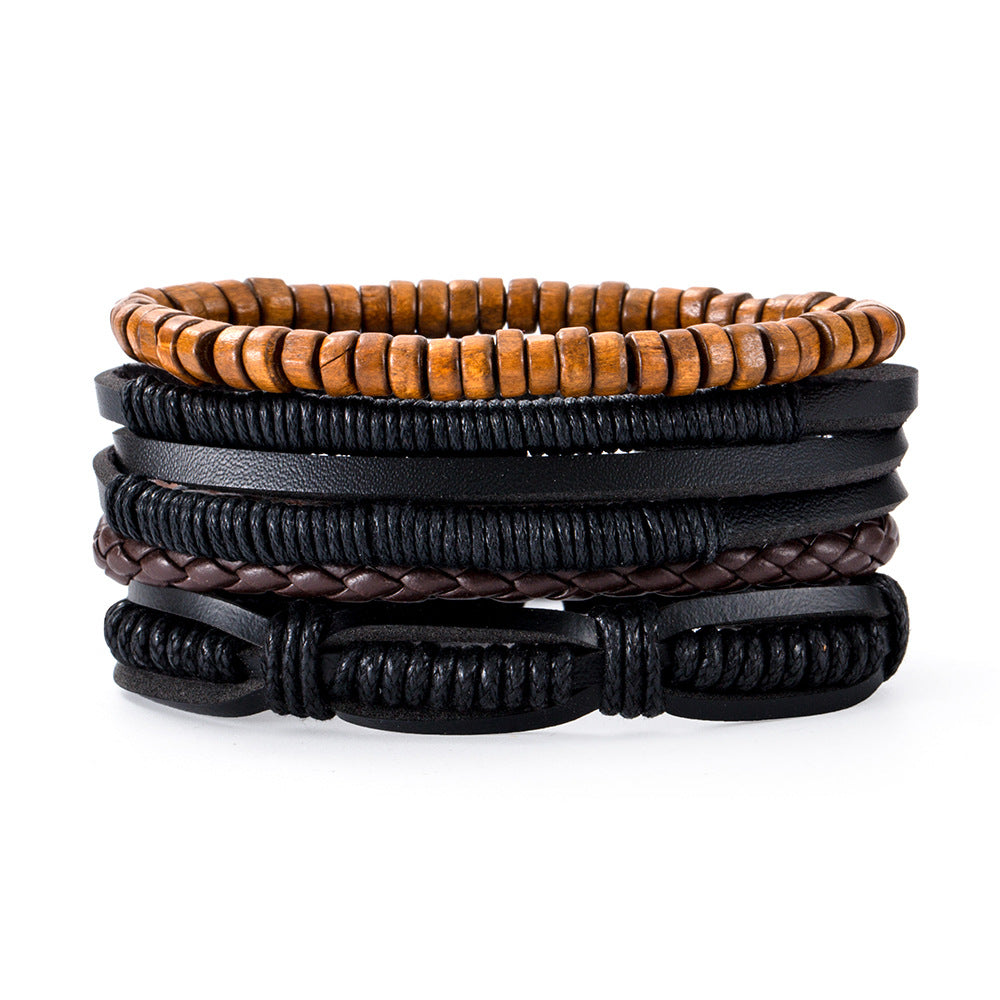 Women's & Men's Ornament Simple Hand Woven Rope Leather Bracelets