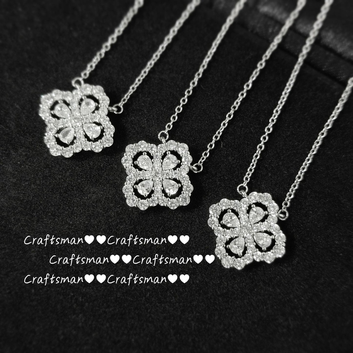 Women's Carbon Full Diamond Design High-grade Clavicle Necklace
