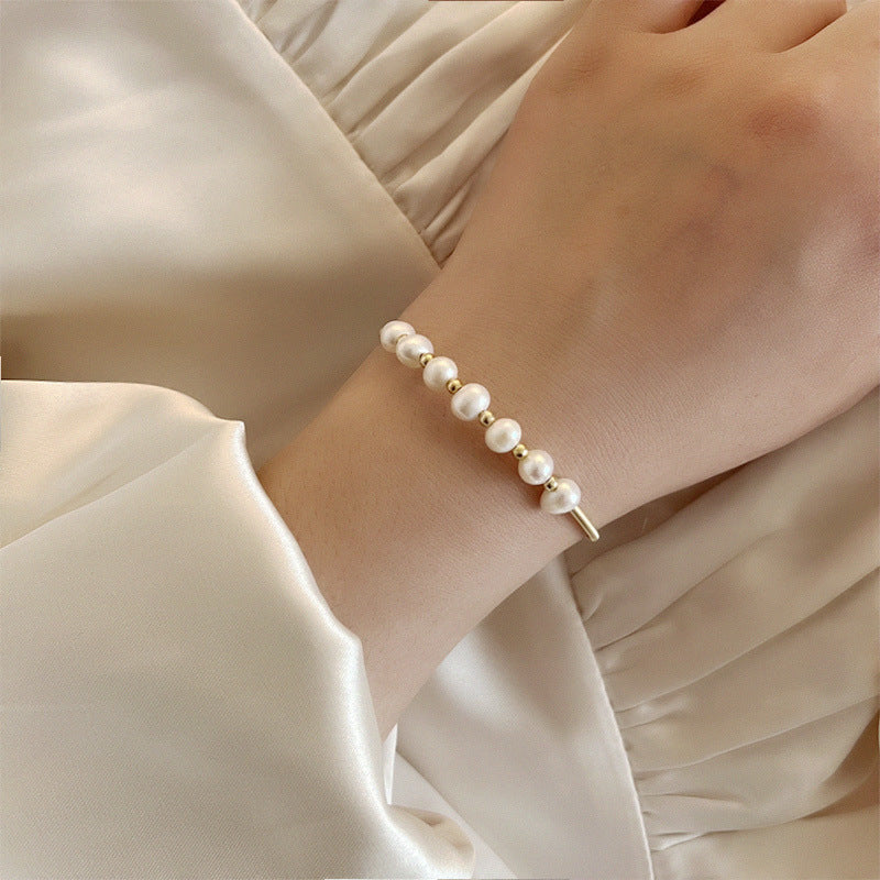 Women's Fresh Handmade Freshwater Pearl Irregular Exquisite Bracelets