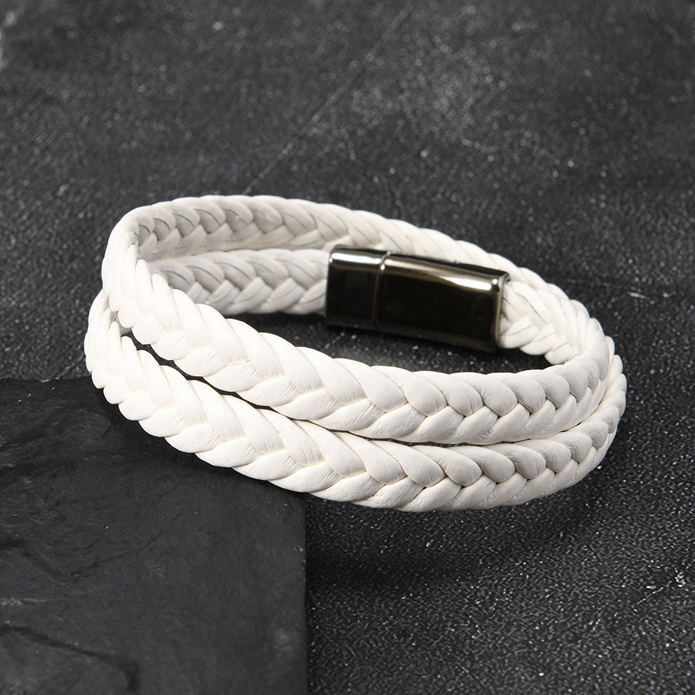 Women's & Men's Simple Fashion Couple Electroplated Steel Magnetic Bracelet