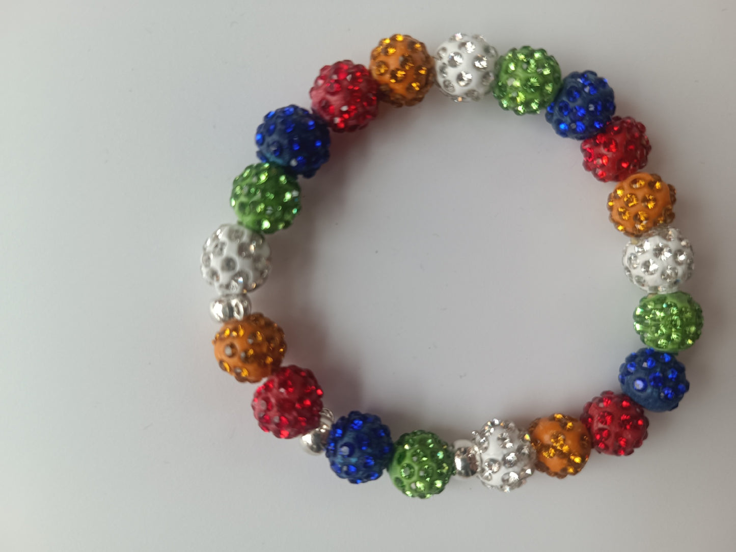 Polymer Clay Rhinestone Ball Filament Hip Bracelet
