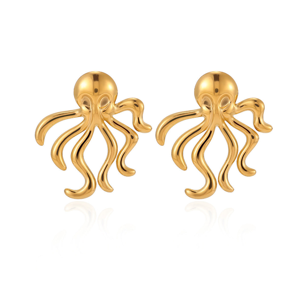Stainless Steel Octopus Niche Trendy Marine Style Stud Earrings