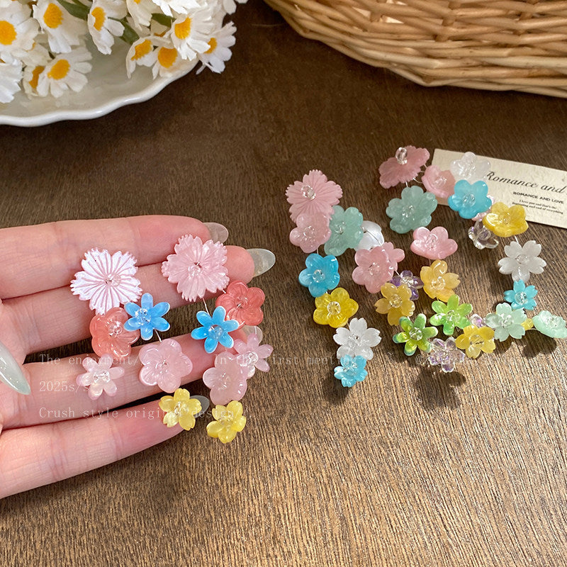 Women's For Spring Unique Beautiful Sweet Contrast Color Eardrops Colorful Exaggerated Earrings