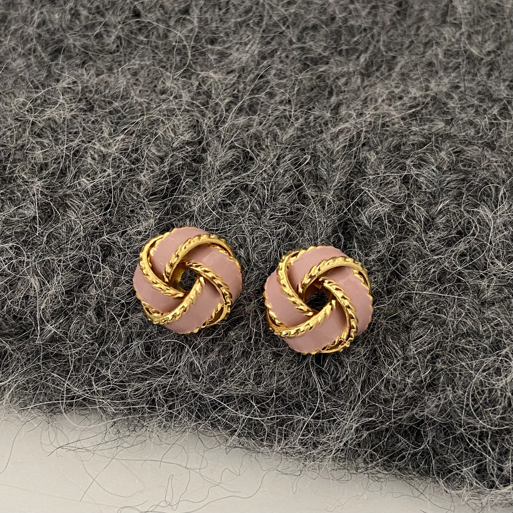 French Retro Truelove Knot Light Luxury High Sense Design Earrings