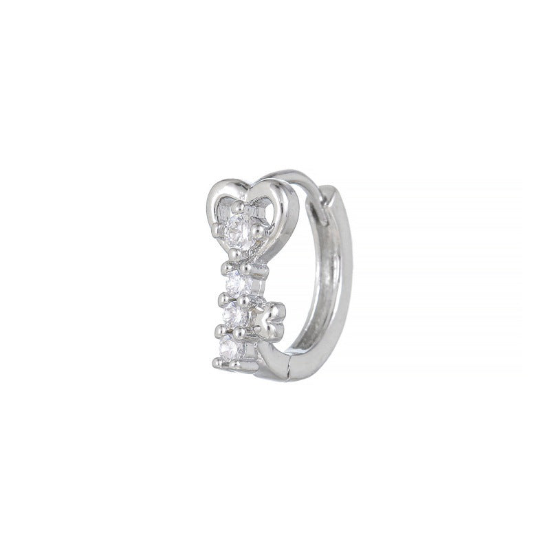 Women's Micro Inlaid Zircon Fashionable Simple Geometric Clip Personalized Hot Design Earrings