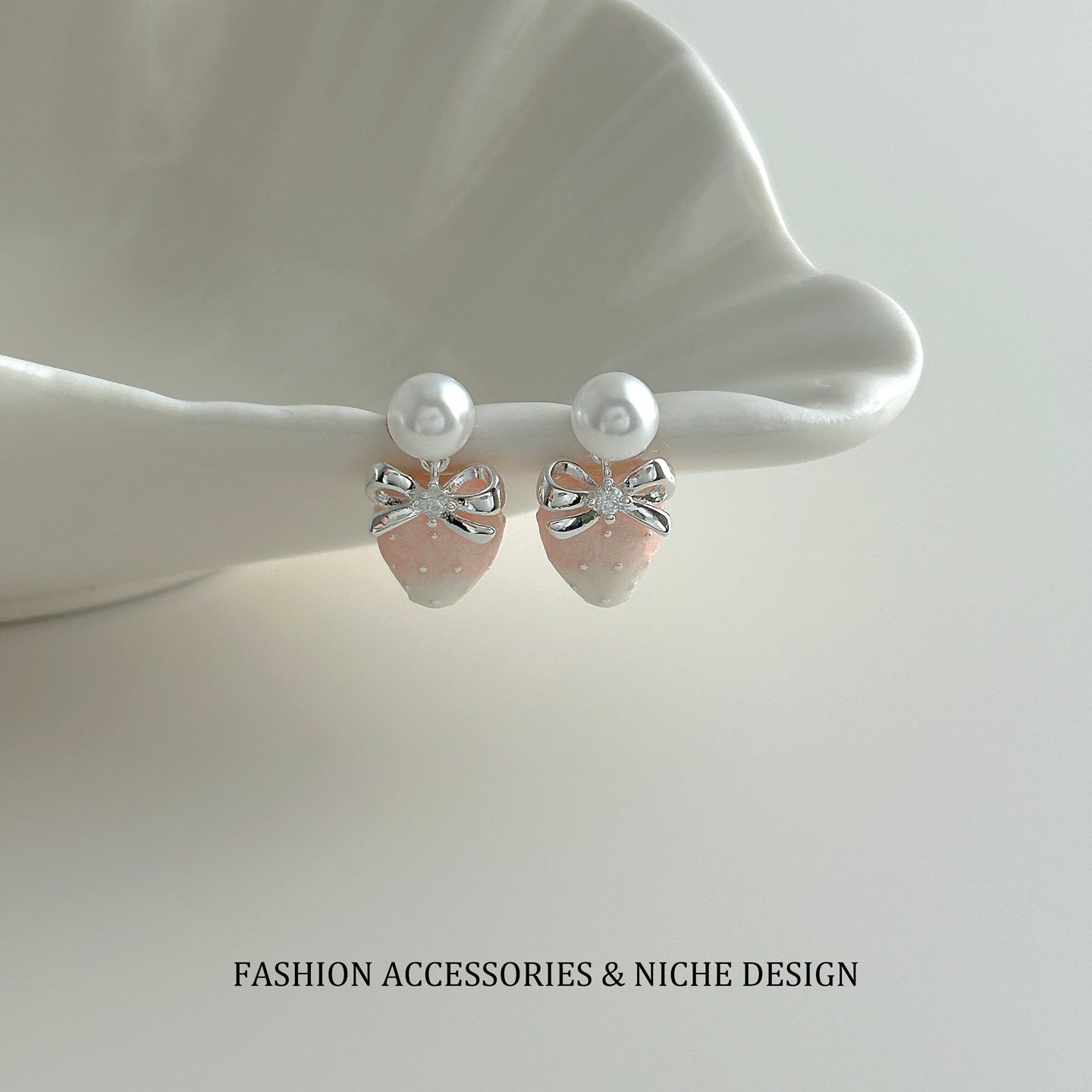 Sweet Butterfly Strawberry Optional Ear Female Stud Earrings