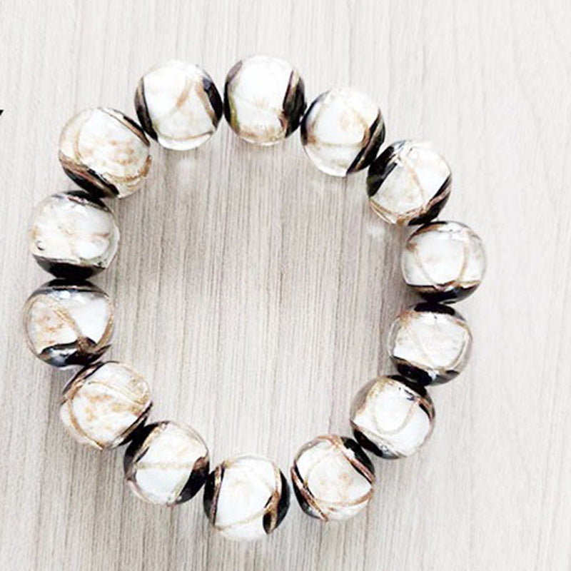 Style Fragrant Gray Colored Glaze Five Elements Lucky Swallowing Gold Bracelet