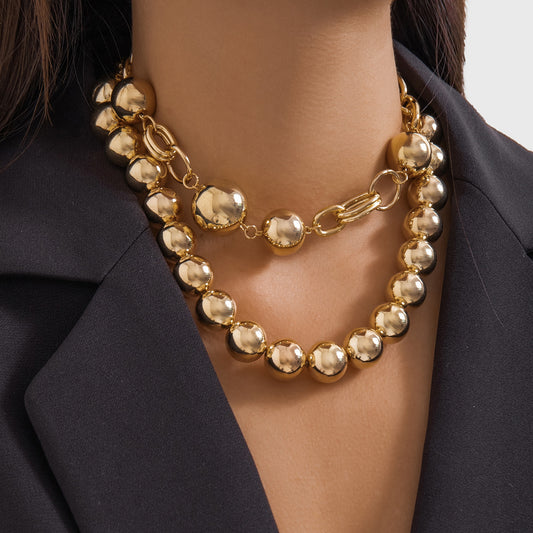 Suit Collar Vintage Punk Style Imitation Pearl Short Clavicle Necklaces