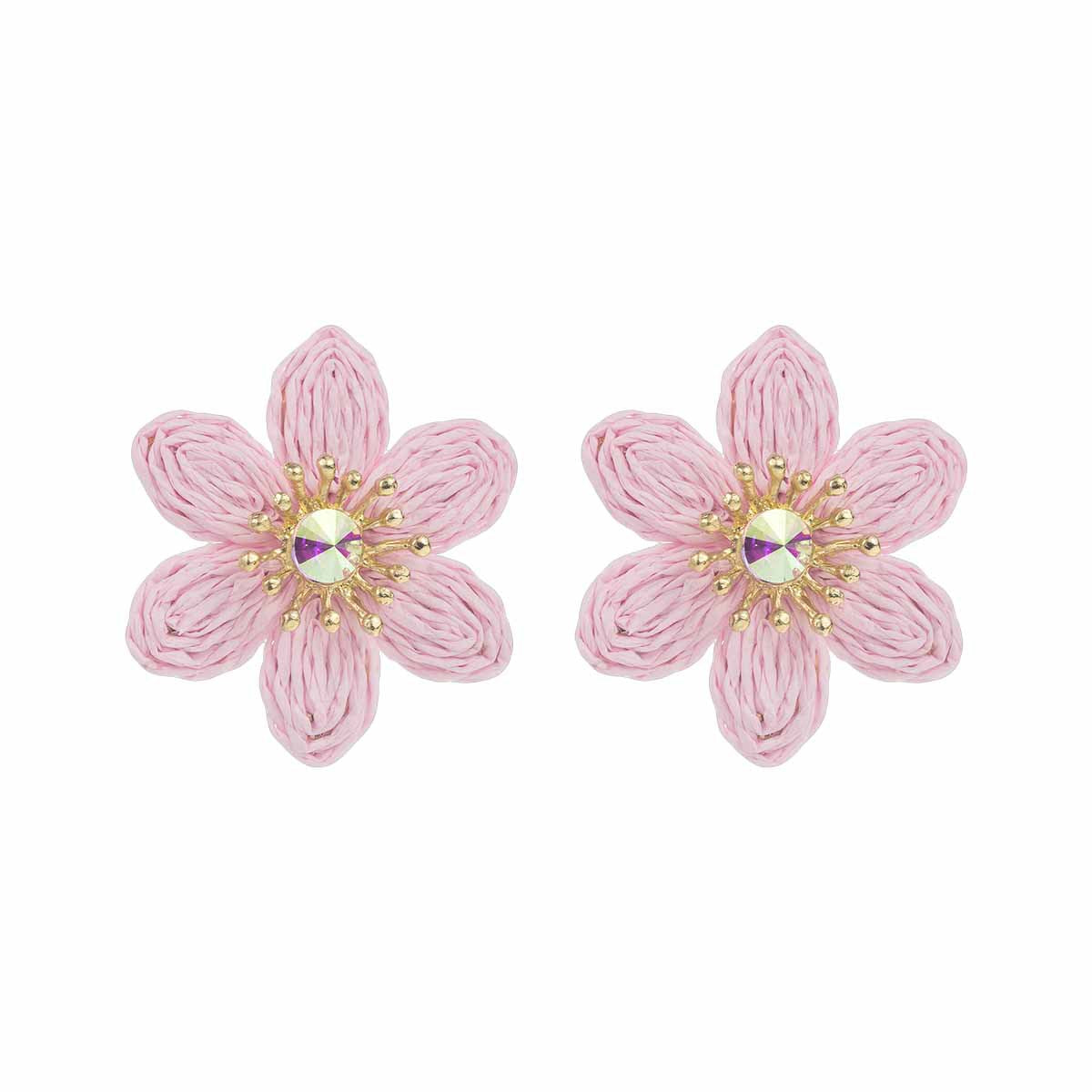 Women's Vacation Style Enamel Color Flower Pearl Light Luxury High-grade Earrings