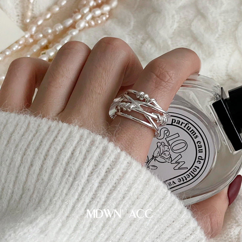 Women's Finger With Cold Personality Simple Argent Pur Rings