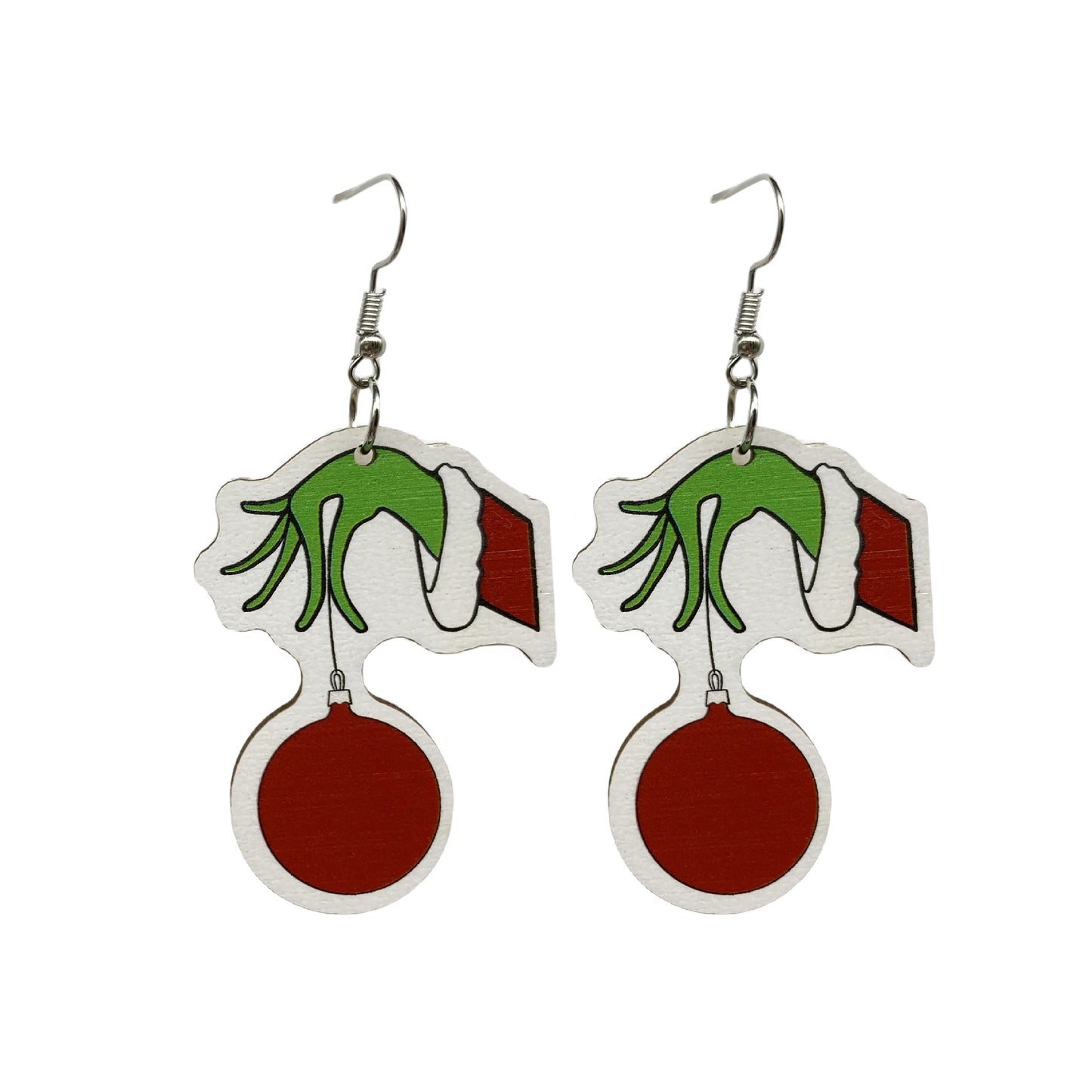 Fashion Jewelry Christmas Wooden Tree Long Earrings