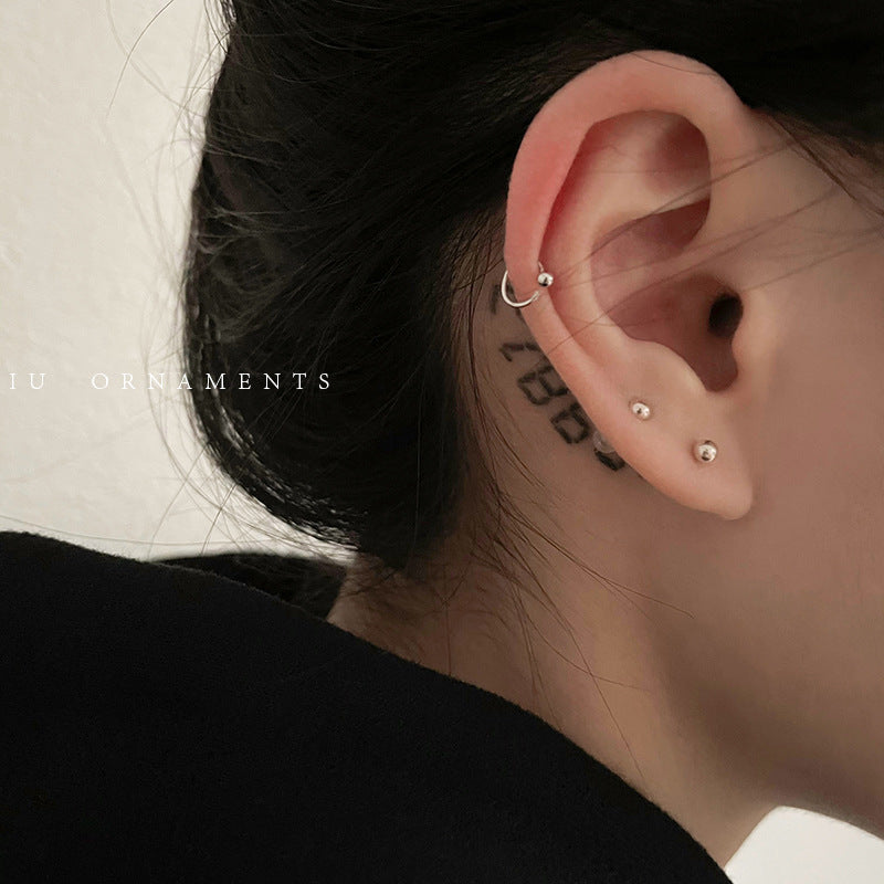 Ear Female Simple Cold Style Small Circle Bone Earrings