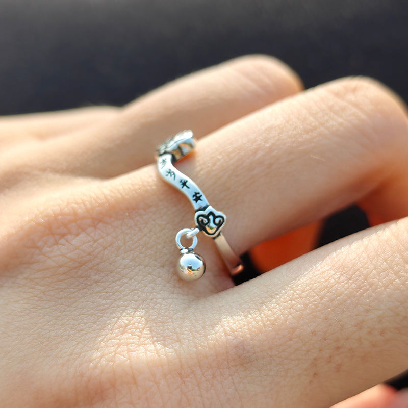 Women's All Year Round Jade Retro Elegant Golden Ring