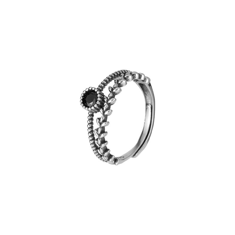 Black Zircon Female Hip Hop Fashion Personality Rings