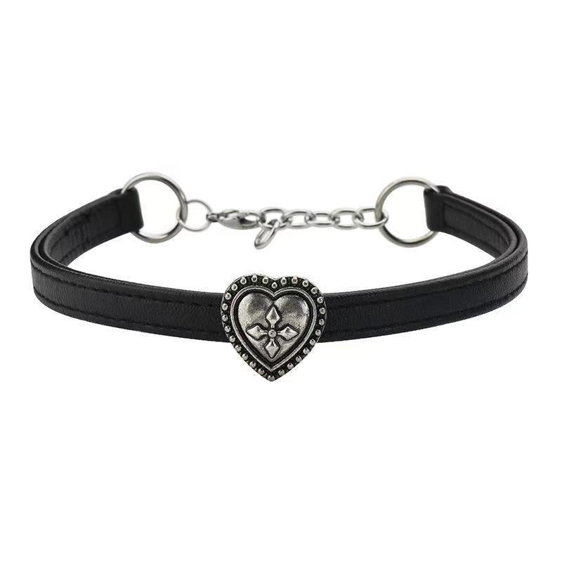Women's Vintage Love Leather For Dark Punk Clavicle Chain Hot Asian Necklace