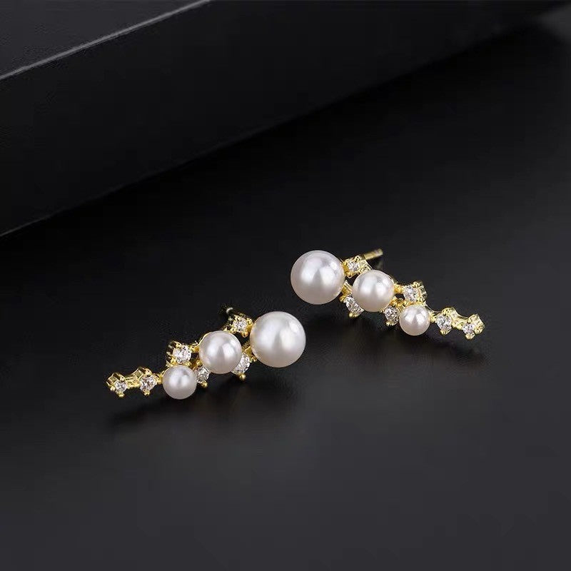 Fashion Water Drops Pearl Sweet Lady Style Earrings