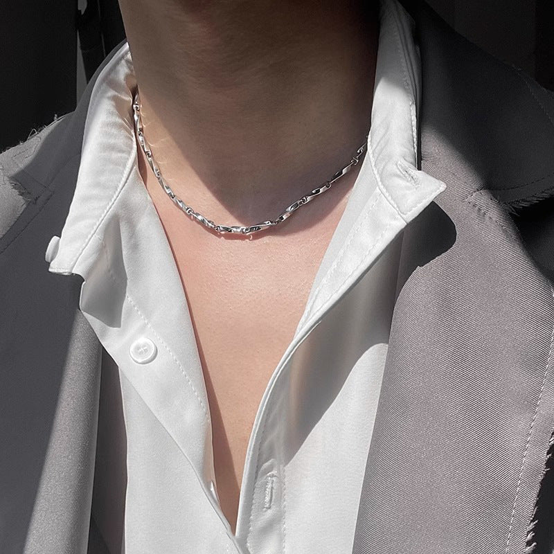 Men's Pu Titanium Steel Simple High-grade Sense Boys Chain Trendy Necklaces