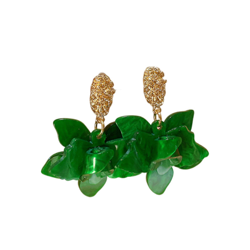 Women's Sier Needle Fresh Flower Graceful Fashionable Design Earrings