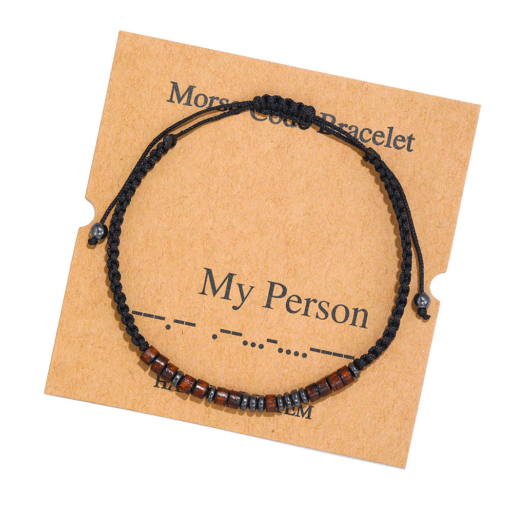 Woven Moss Password Letter Number Couple Bracelets