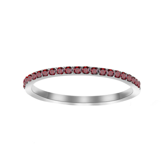 Full Diamond Stainless Steel Birthstones Zircon Ring