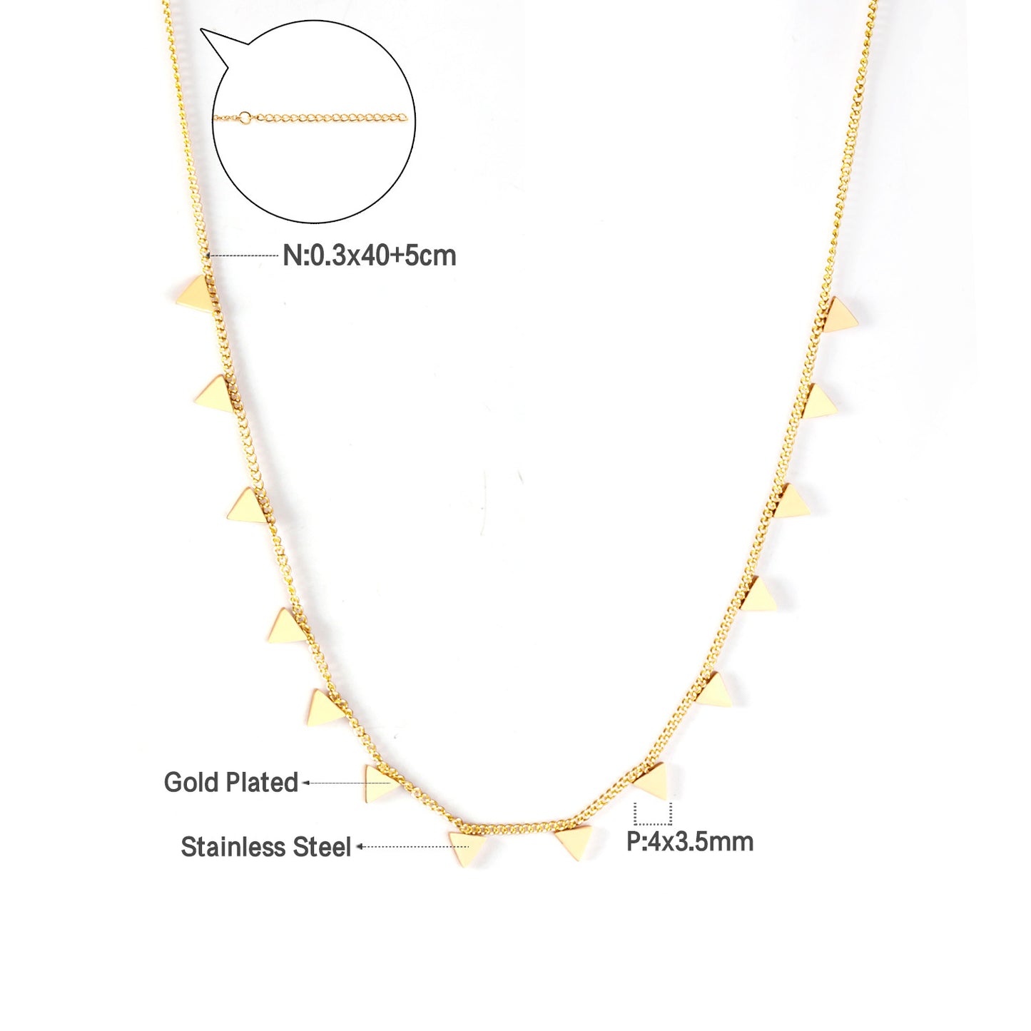 Niche High-grade Simple Temperamental Geometric Electroplated Stainless Necklaces