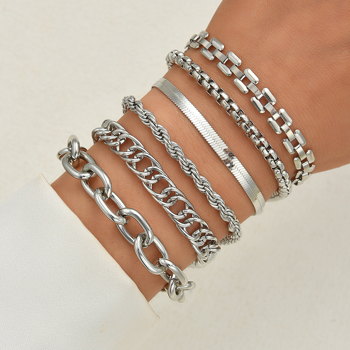 Leaves Glossy Irregular With Personality Stripes Bracelets