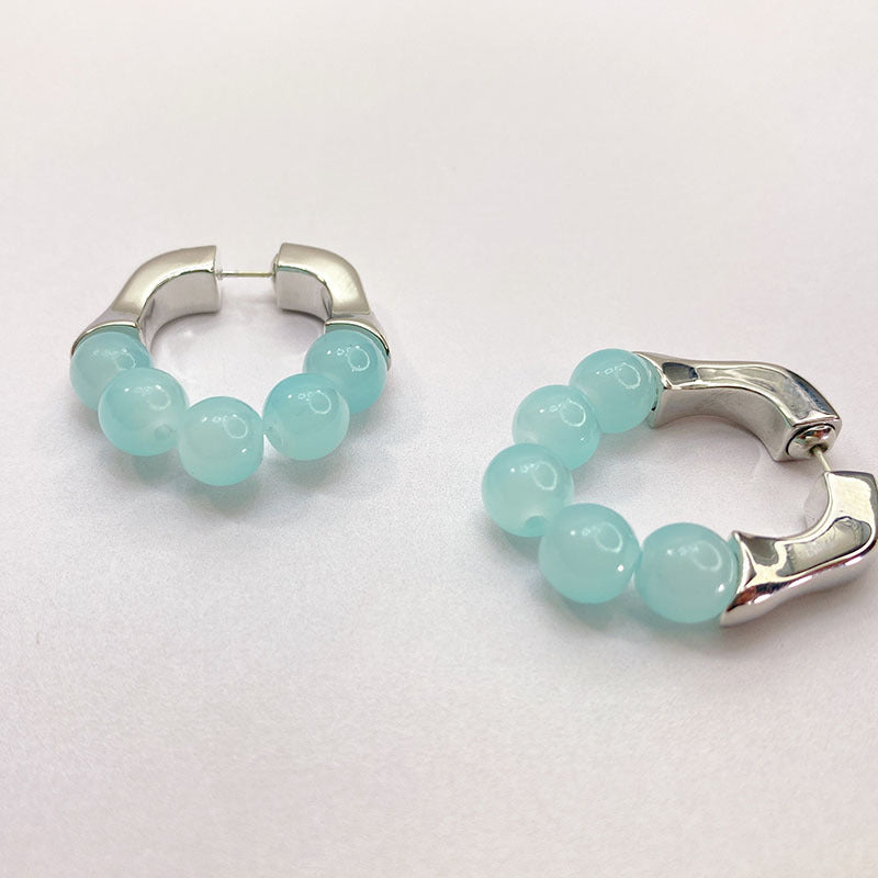 Sier Needle Trendy Female Copper White Gold Plated Beaded Personalized Rings