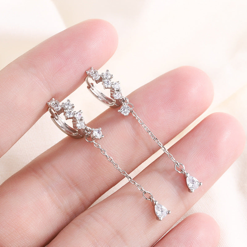 Xing Sier Diamond Drop Tassel Trendy Ear Line